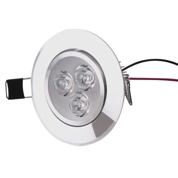 Czerwona sufitowa LED 3W wpuszczana w