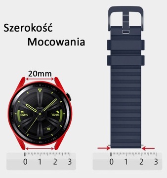 Opaska Pasek 20mm UNIWERSALNY do Zegarka Smartwatcha SAMSUNG HUAWEI XIAOMI