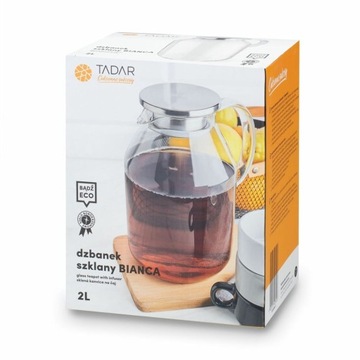 Dzbanek borokrzemowy do herbaty szklany 2 L Bianca