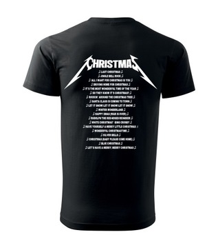 KOSZULKA T-SHIRT CZARNA MĘSKA PREZENT NA ŚWIĘTA ŚWIĄTECZNE PIOSENKI L