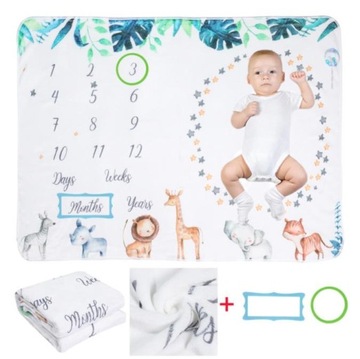 Baby Milestone Rainbow koc miesiąc tło do zdjęć z