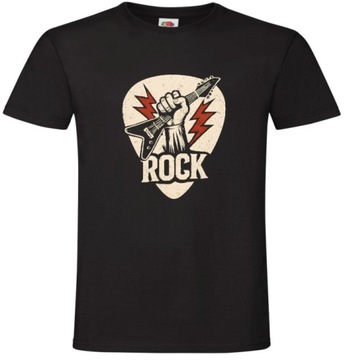 Rock, RnR, rock and roll, Gitara , Kostka , Muzyczna Koszulka, T-shirt