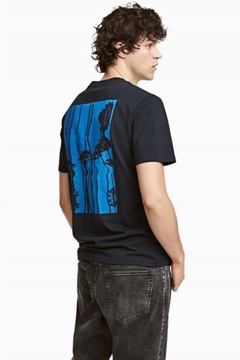 H&M HM T-shirt z nadrukiem bawełniany 34 XS .