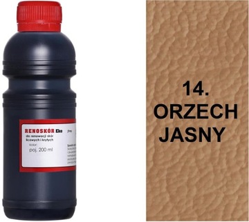 ORZECH JASNY 14 ORZECHOWA FARBA RENOSKÓR 200 ml WILBRA DO SKÓRY LAKIER PŁYN