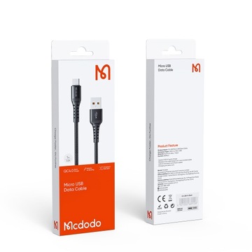 КАБЕЛЬ MCDODO MICRO USB ДЛЯ БЫСТРОЙ ЗАРЯДКИ ДЛЯ SAMSUNG QUICK CHARGE 4.0 3A 1M