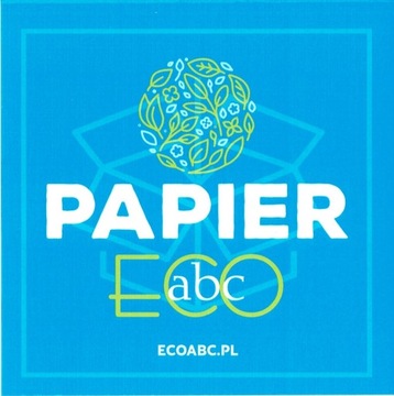 Naklejka na Kosz do Segregacji Śmieci 9x9cm papier niebieska mała na odpady