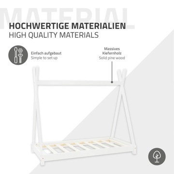 Кровать Типи с рейками 80х160 см White Wood ML