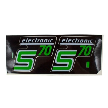 Naklejki pokrywy Simson S70 - Electronic - zielone - wzór ORG HQ