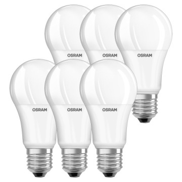 6 светодиодных ламп E27 A60 13 Вт = 100 Вт 1521 лм OSRAM