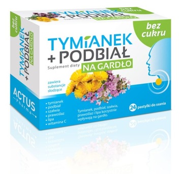 Tymianek i Podbiał pastylki na gardło bez cukru 16
