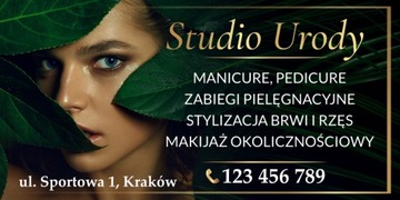 Baner reklamowy dla salonu kosmetycznego, 2x1m