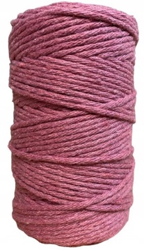 SZNUREK Bawełniany BRUDNY RÓŻ do Makramy 60m 2mm