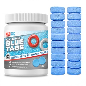Таблетки BLUE POOL Хлор для БАССЕЙНА многофункциональные таблетки + буй