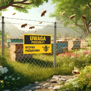 Табличка Внимание Пчелы Пчеловод, Пасека УФ Печать, 30х20см БЕДРА 1мм