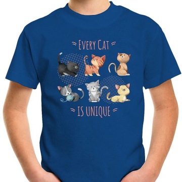 T-SHIRT KOSZULKA DLA DZIECKA KOTY KOTKI 128 SUPER JAKOŚĆ