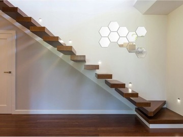 Декоративное зеркало большое шестигранное сотовое самоклеющееся Набор из 12 шт.