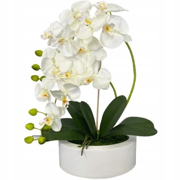 SZTUCZNY STORCZYK PIĘKNA ORCHIDEA W DONICZCE SZTUCZNE KWIATY OZDOBA PREMIUM
