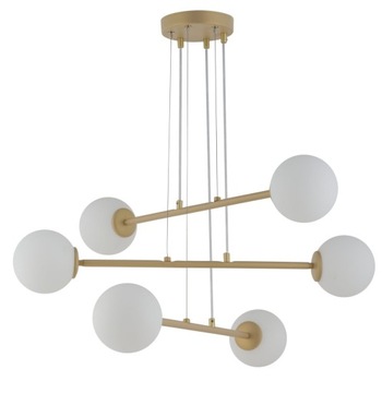 SIGMA Nowoczesna lampa LED BALANS 6 złoty beż lampa wisząca LED