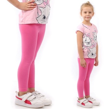 Legginsy dziecięce długie klasyczne bawełniane Polskie getry Jasny Róż 92