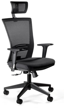 Fotel obrotowy ERGONIC czarna siatka Unique SPEŁNIA NOWE NORMY
