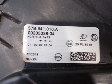 SKODA KAROQ 57A 17-21 SVĚTLO PRAVÁ PŘEDNÍ OBYČEJNÁ ORIG. !!!