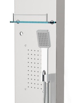 Narożny panel prysznicowy Andrea,5-funkcyjny,przykrywa stare przyłącza 22cm