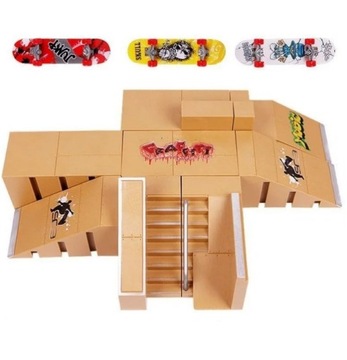 ZESTAW FINGERBOARD RAMPA SKATEPARK + 3 DESKOROLKI