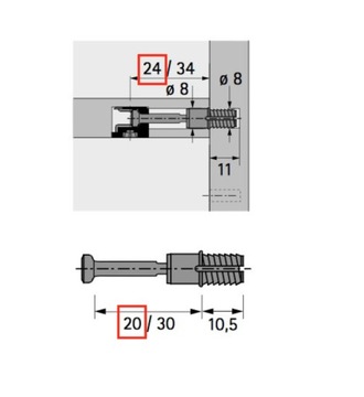 Шпилька RAPID-S DU 324 (20 шт) HETTICH