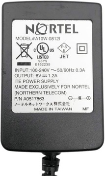 Oryginalny zasilacz NORTEL A10W-0812I 8V 1.2A