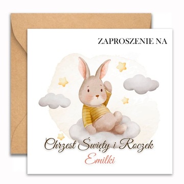 ZAPROSZENIA NA CHRZEST I ROCZEK 1szt IMIĘ 112