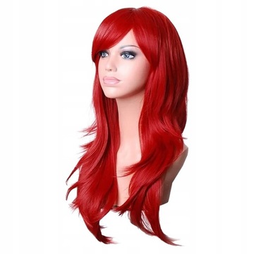 PERUKA MAŁA SYRENKA WŁOSY CZERWONE WIG STRÓJ DLA DOROSŁYCH COSPLAY
