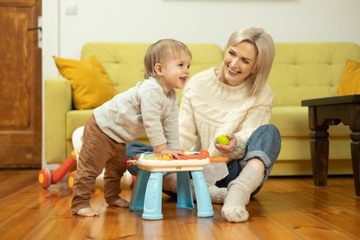 Interaktywny Pchacz Chodzik Jeździk Stoliczek Zabawka dla dziecka PINK