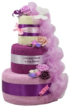 Tort z 4 ręczników PREZENT na Ślub Rocznicę Ślubny