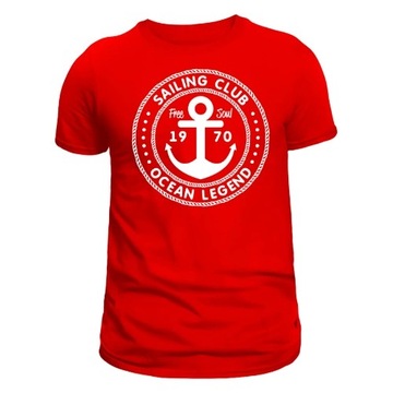 Ocean Legend Męski T-shirt Czerwony M
