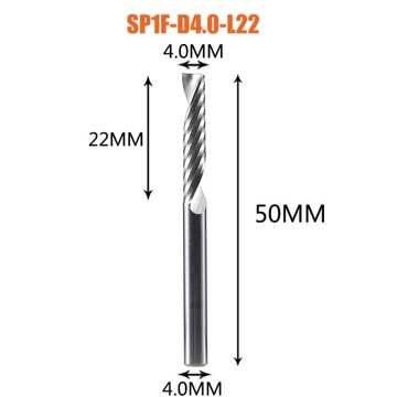 SP1F-D4.0-L22 1pc AAAAA 3D CNC Router Bit grawer