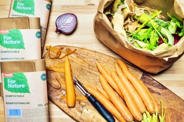 КОМПОСТИРУЕМЫЕ БУМАЖНЫЕ ПАКЕТЫ ДЛЯ МУСОРА PACLAN 10л 10