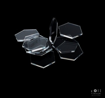 H042 Podstawka pod figurki heks 50mm - 10szt PLEXA, bezbarwne