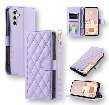 Etui / futerał skórzany Diamond Clip do Samsung Galaxy S21 FE - Fioletowy