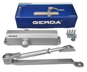 ДВЕРНОЙ ДОВОДЧИК Gerda GD 1000 B С ЗАМКОМ С КОРПУСОМ СЕРЕБРЯНЫЙ