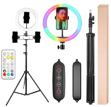 RGB светодиодная кольцевая лампа для селфи-штатива ИК-пульт дистанционного управления ZD67D