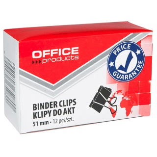 Klipy do dokumentów OFFICE 51mm 12szt., czarne
