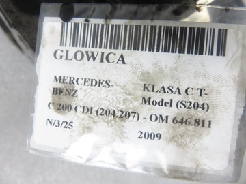 HLAVA MERCEDES 204 C 200 CDI 6460100820 6460160501 OM 646.811