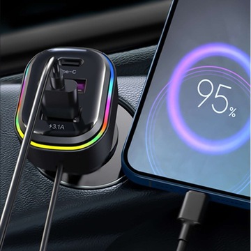 АВТОМОБИЛЬНОЕ ЗАРЯДНОЕ УСТРОЙСТВО 4x USB 2x USB-C тип C PD 66 Вт РАЗВЕТВИТЕЛЬ БЫСТРО МОЩНЫЙ