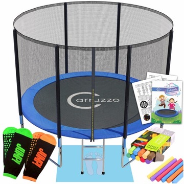 TRAMPOLINA dla DZIECI OGRODOWA SIATKA OSŁONA DRABINKA 10FT 312cm + GRATISY