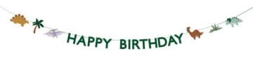 Гірлянда PartyDeco різнокольорова 300 см на день народження Динозаври HappyBirthday