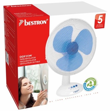 F27 Bestron DDF35W Вентилятор настольный белый Ø 35 см