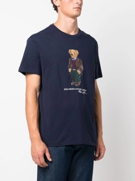 t-shirt polo ralph lauren premium meska koszulka granatowa miś BEAR