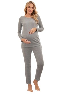 SHEIN PIŻAMA CIĄŻOWA SZARA GŁADKA BASIC S VUE