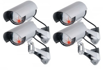 ZESTAW 4x ATRAPA KAMERY TUBOWEJ z diodą MONITORING