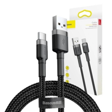 Кабель USB-C QC3.0 3A прочного нейлонового кабеля Baseus Cafule/шнур USB-C QC3.0 3A